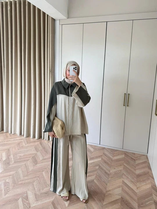 ✨ Ensemble Casual Chic Bicolore – 2 Pièces