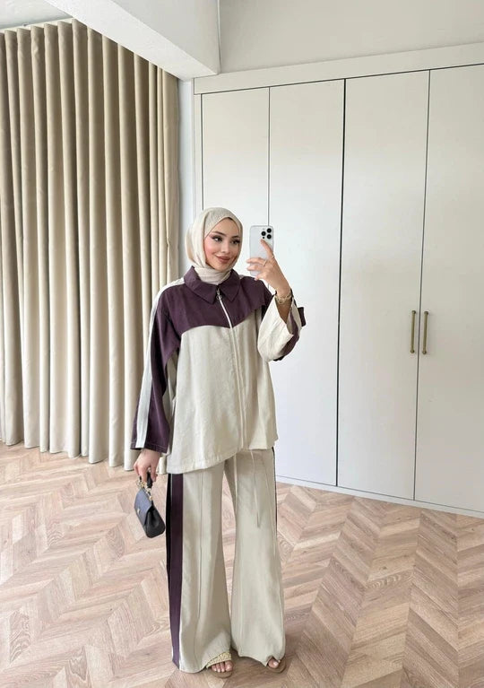 ✨ Ensemble Casual Chic Bicolore – 2 Pièces