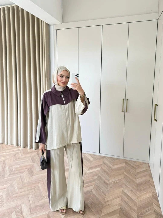 ✨ Ensemble Casual Chic Bicolore – 2 Pièces
